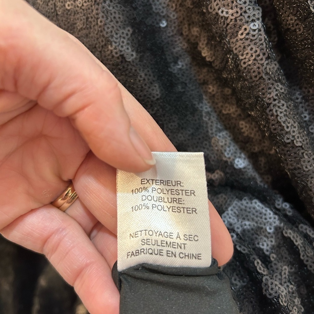 Sea New York Rachelle Sequin Tunic Dress Size S Black Cocktail NYE Party Pockets - Picture 12 of 12